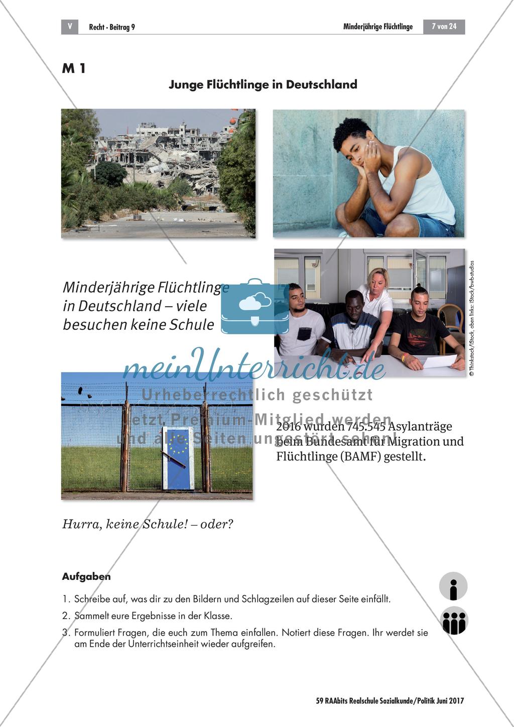 Die Situation und Rechte minderjähriger Flüchtlinge Preview 1