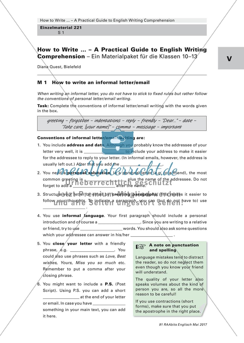 Writing skills: Formal and informal letters Preview 1