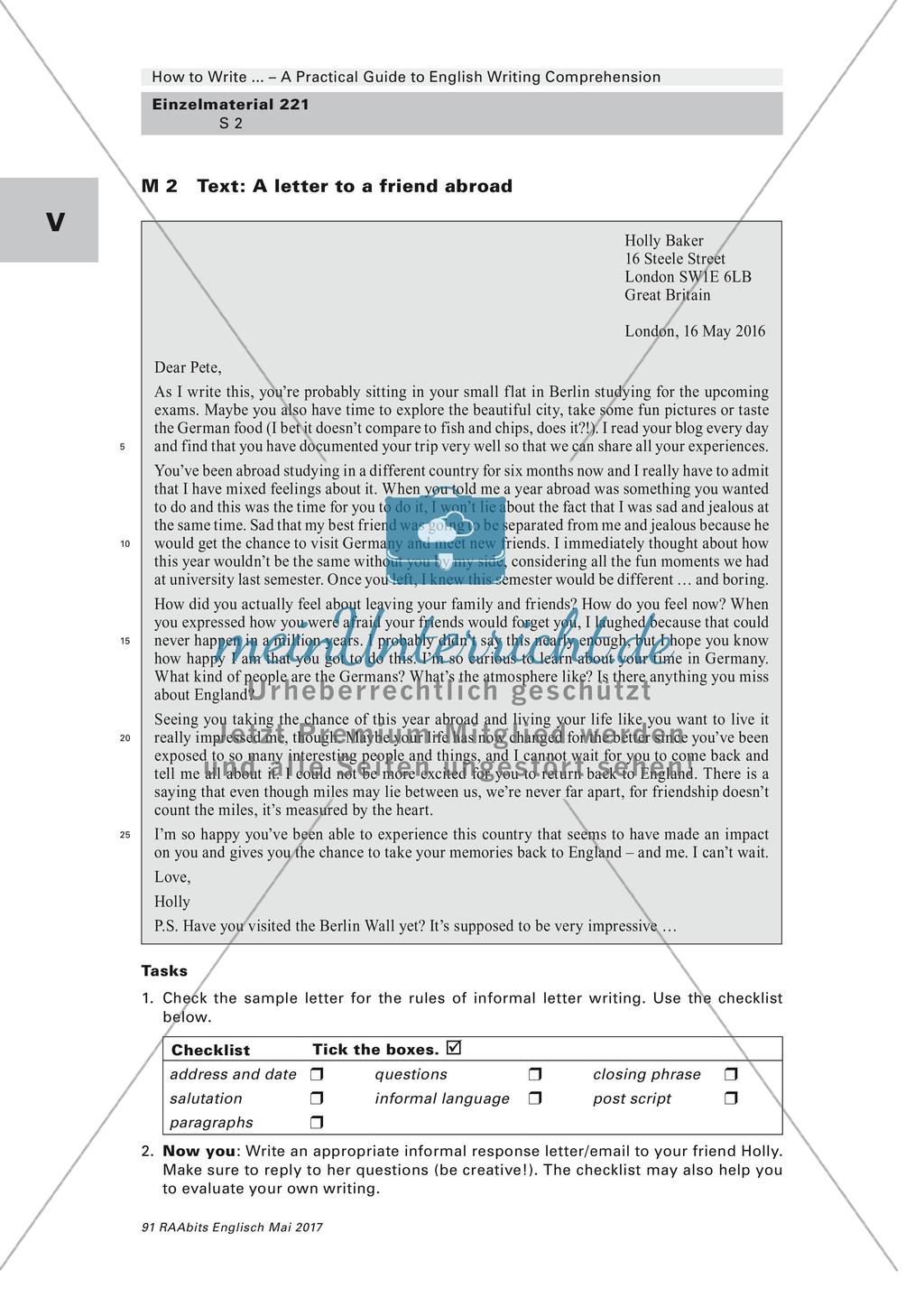 Writing skills: Formal and informal letters Preview 2