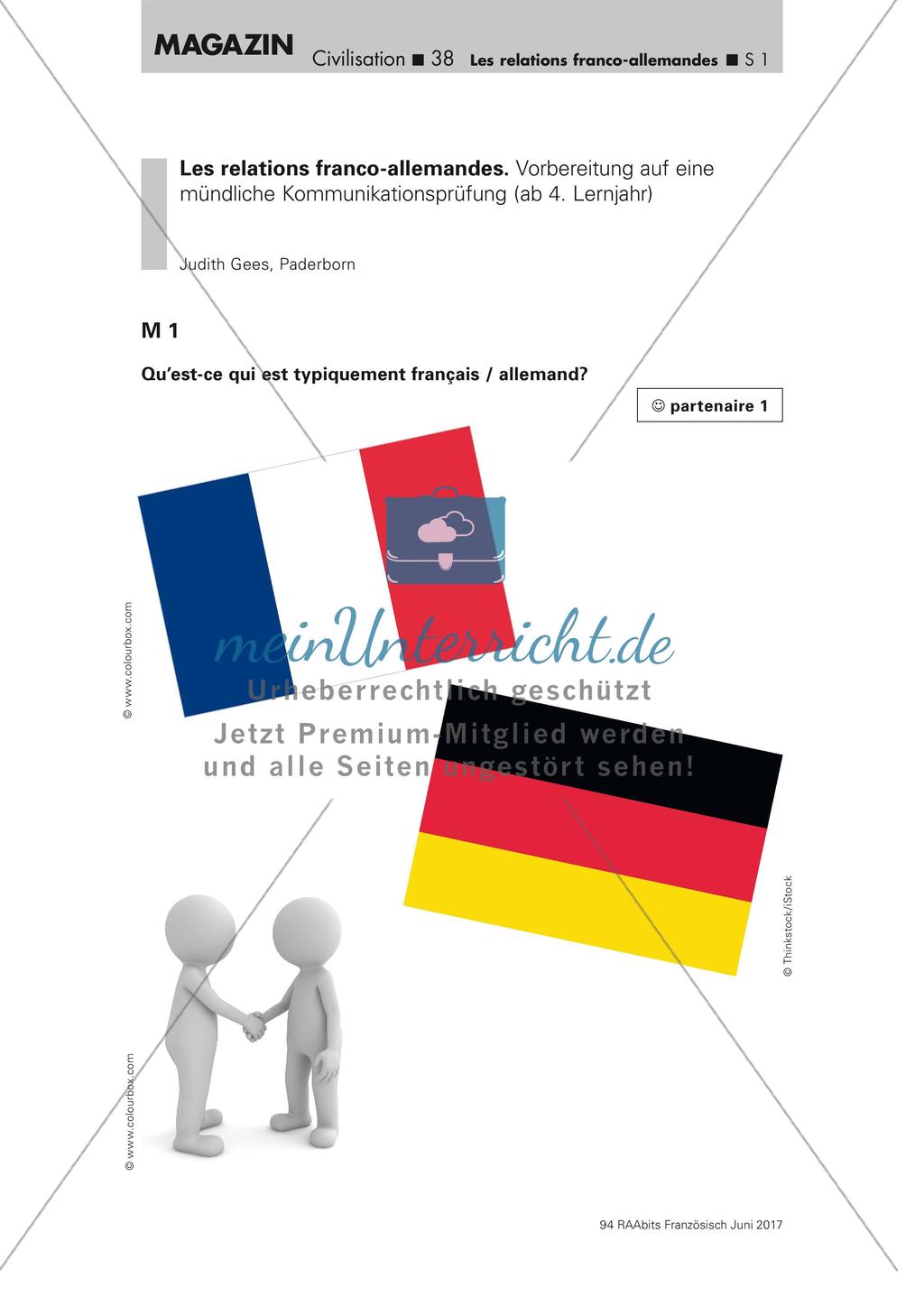 Les relations franco-allemandes - Einstieg Preview 1