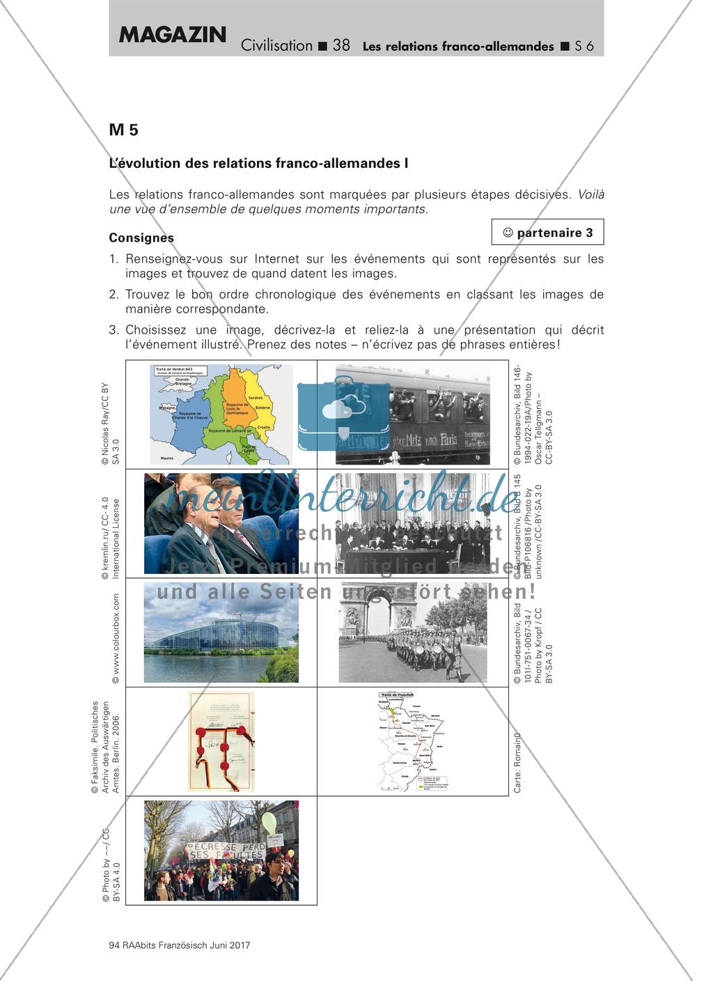 Les relations franco-allemandes - Sammeln von Informationen Preview 2