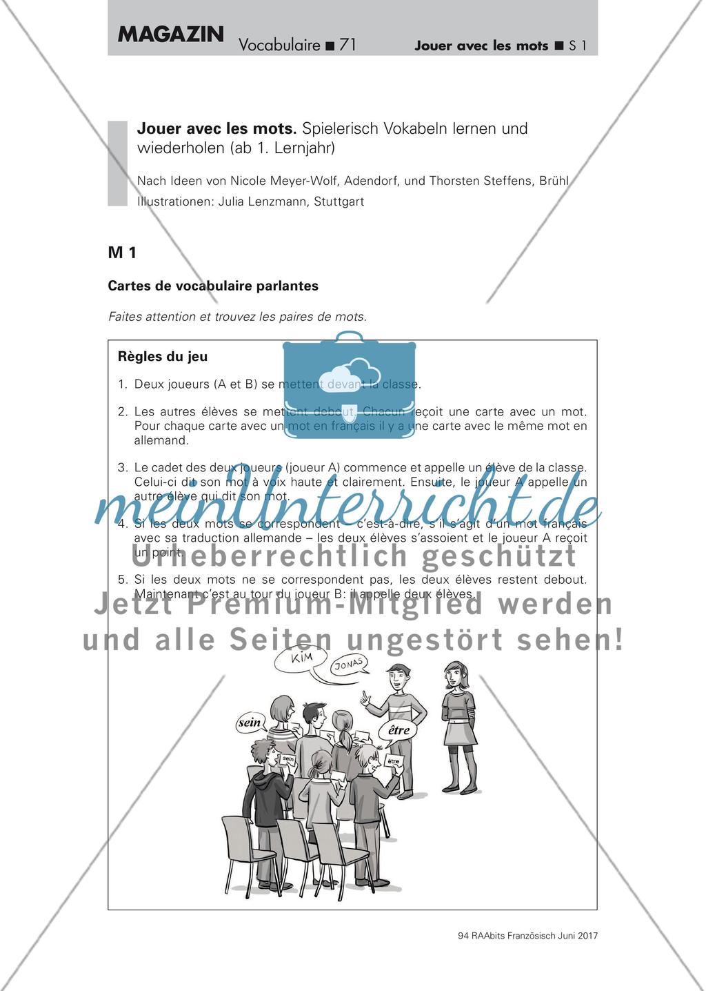 Wortschatzarbeit: Vokabelspiele Preview 1