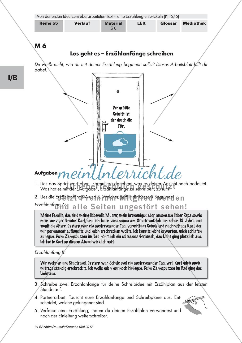 Schreiben von Erzählanfängen Preview 1