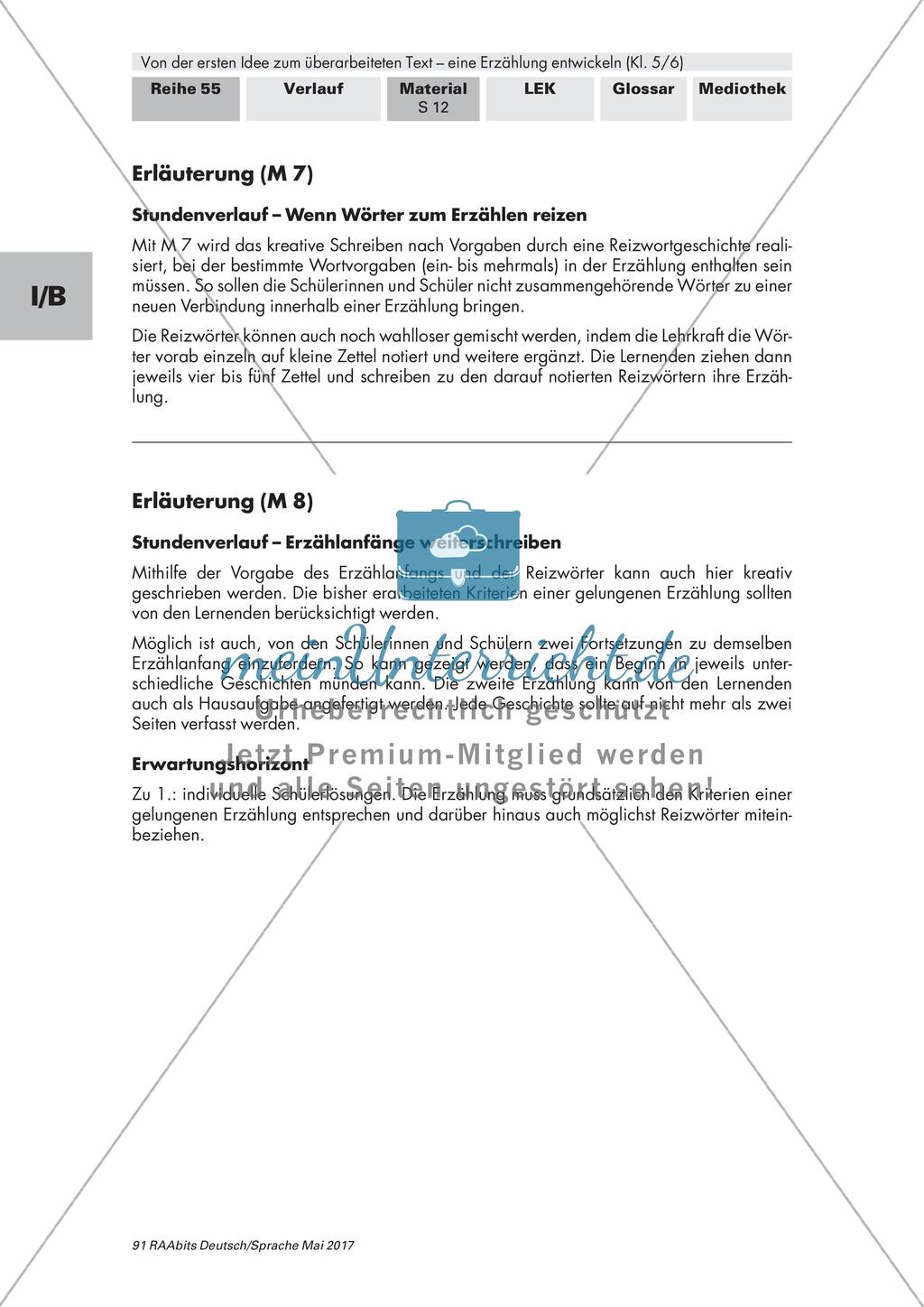 Schreiben einer Reizwortgeschichte/Weiterschreiben von Erzählanfängen Preview 3