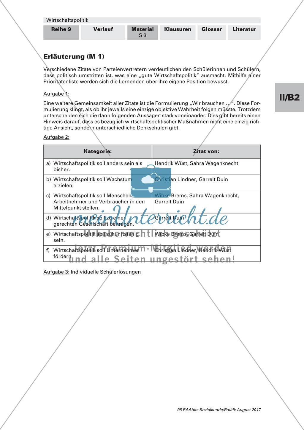 Unterschiedliche Ansätze in der Wirtschaftspolitik Preview 2