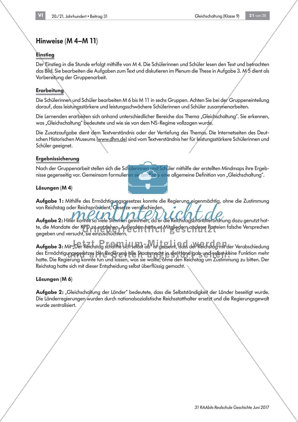 Hitlers Gleichschaltung - Anpassung aller Institutionen Preview 9