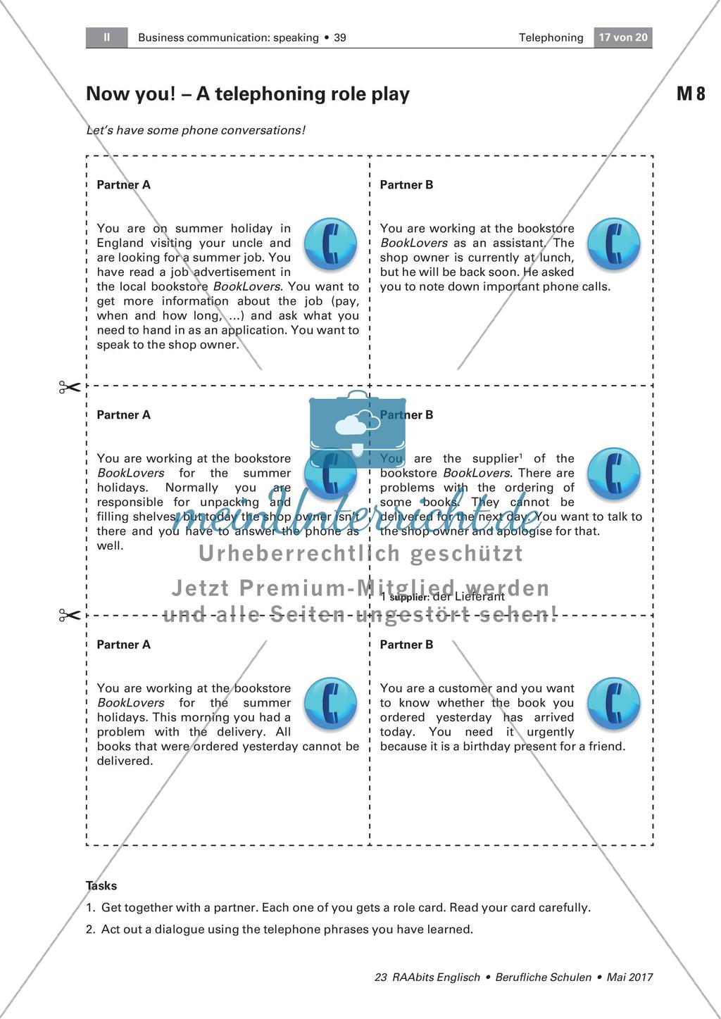 Telephoning skills: Formal and informal situations Preview 2