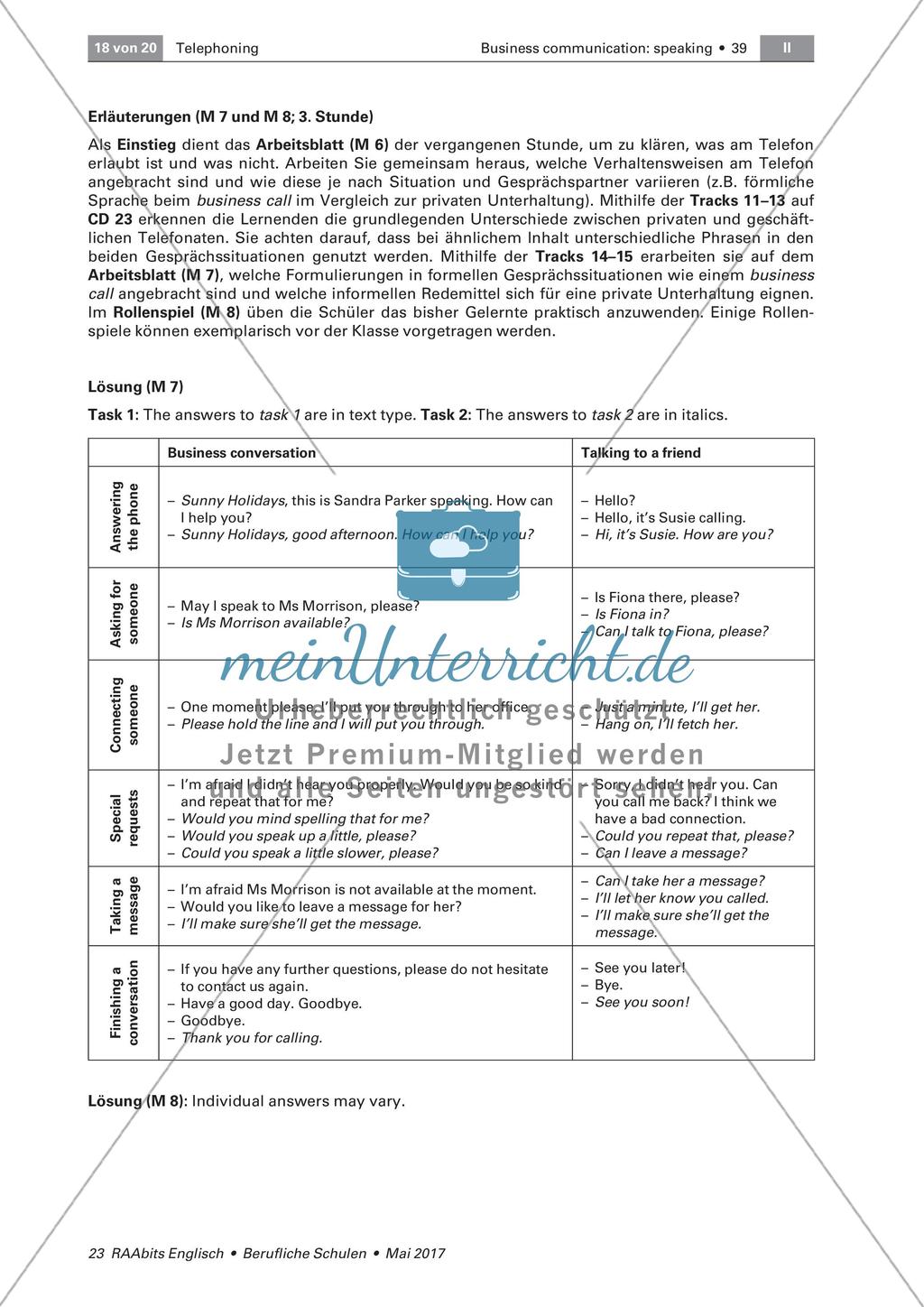 Telephoning skills: Formal and informal situations Preview 3