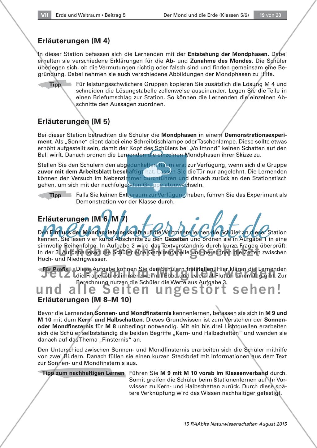 Die Eigenschaften des Monds – Stationenlauf Preview 10