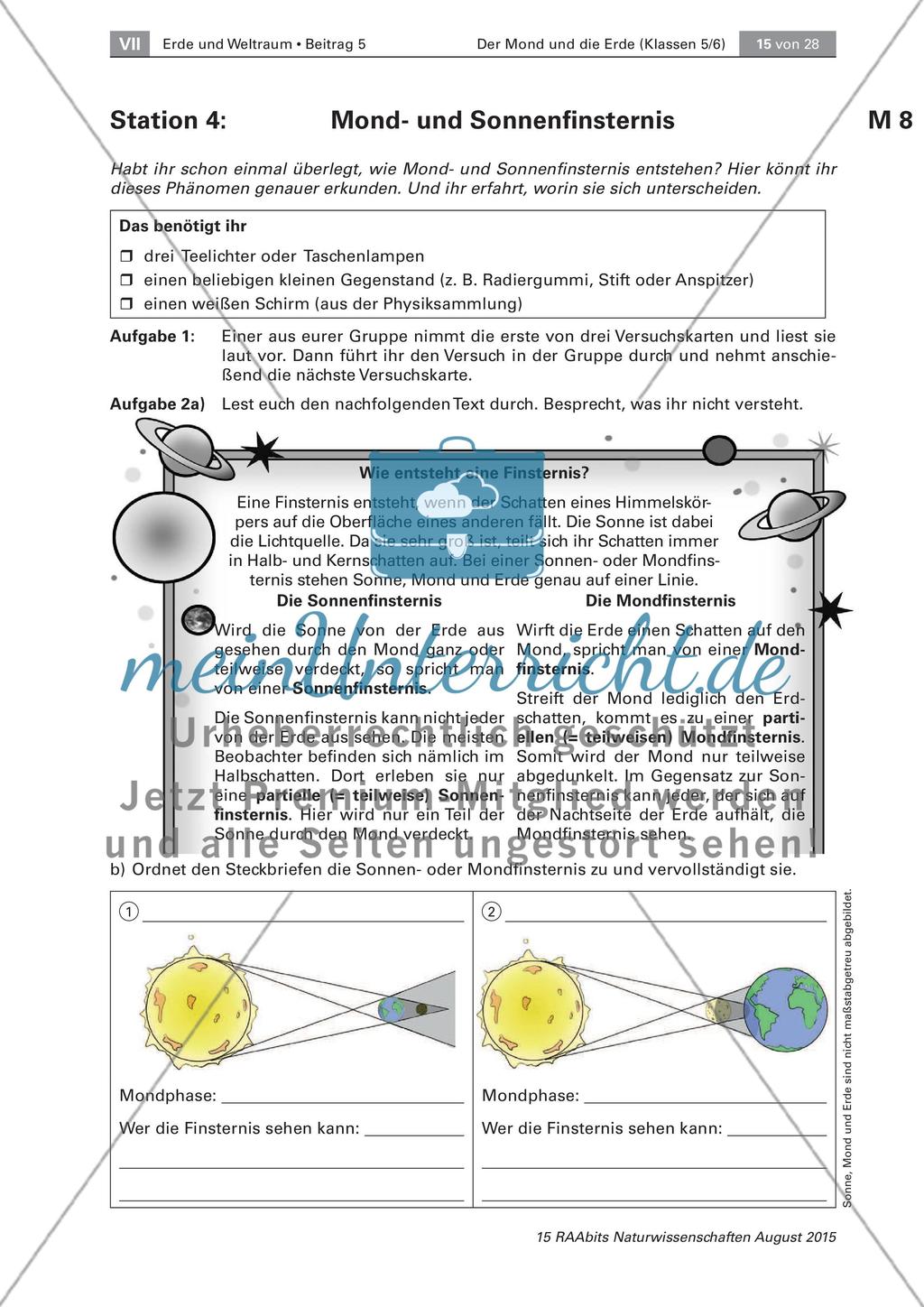 Die Eigenschaften des Monds – Stationenlauf Preview 6