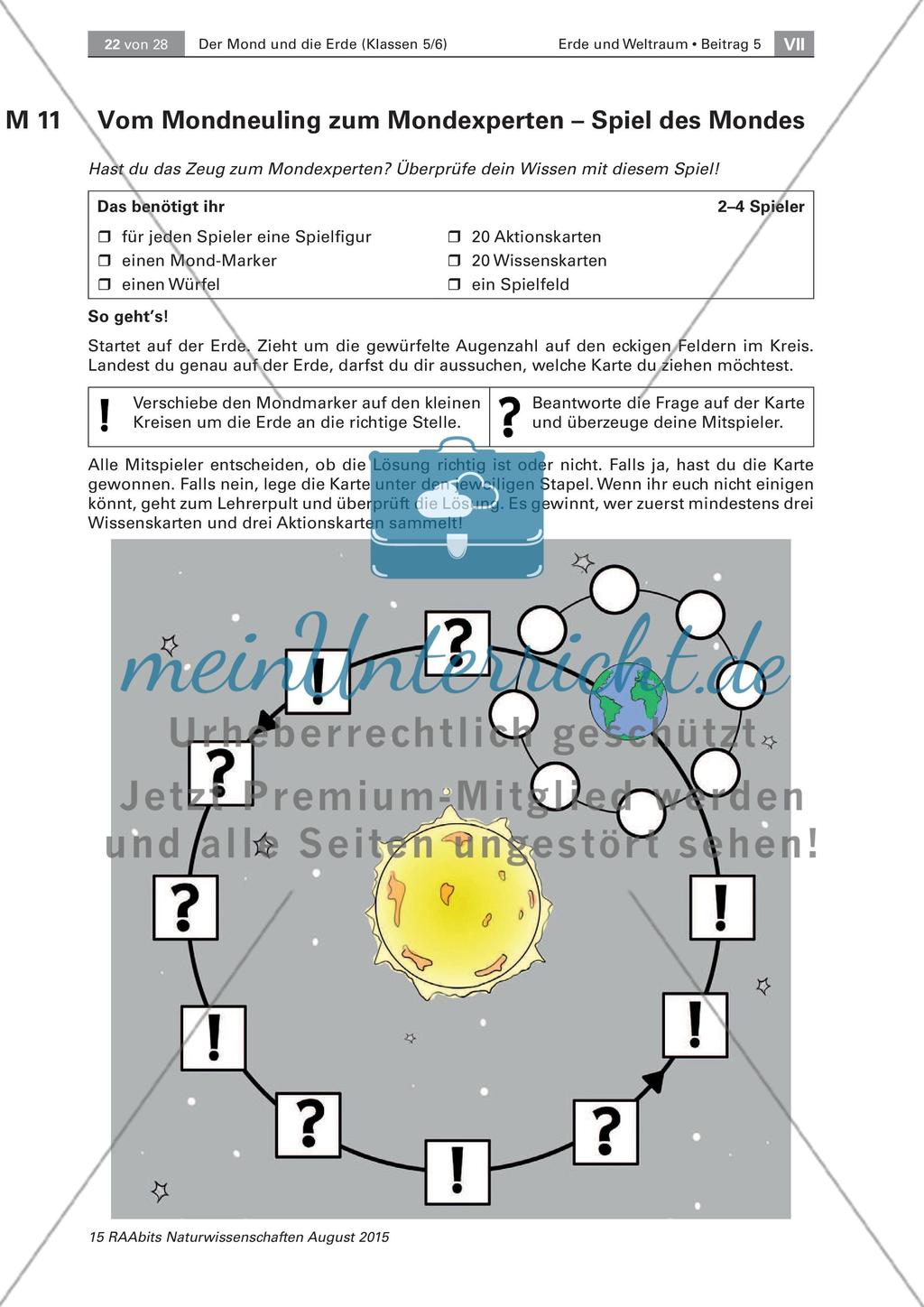Der Mond – Lernerfolgskontrolle Preview 1
