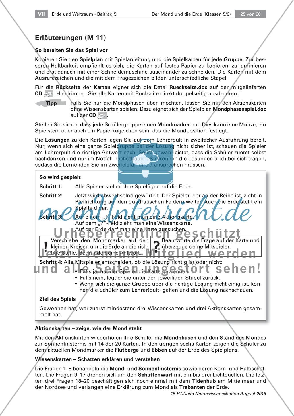 Der Mond – Lernerfolgskontrolle Preview 4