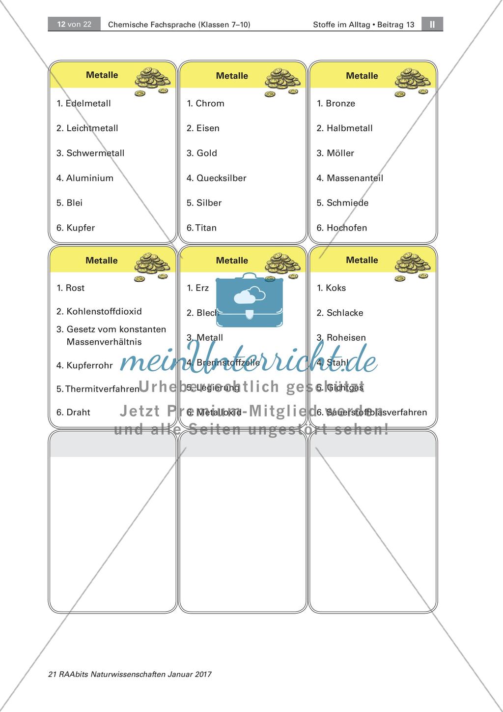 Chemische Fachsprache – Kartenspiel Preview 8