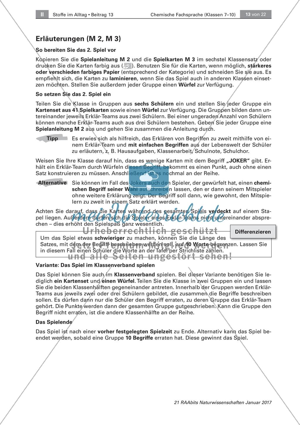 Chemische Fachsprache – Kartenspiel Preview 9