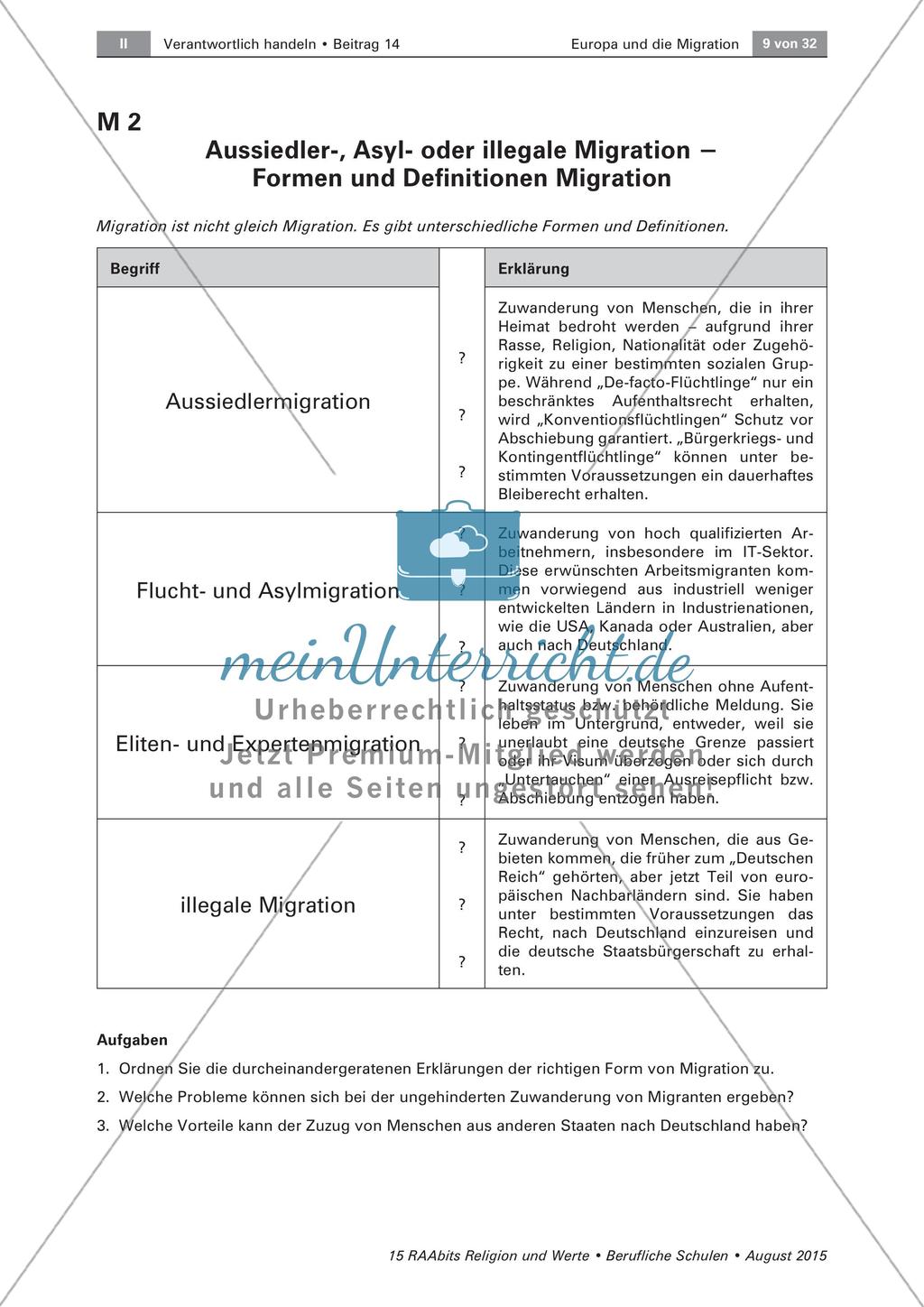 Definition der Migration Preview 3