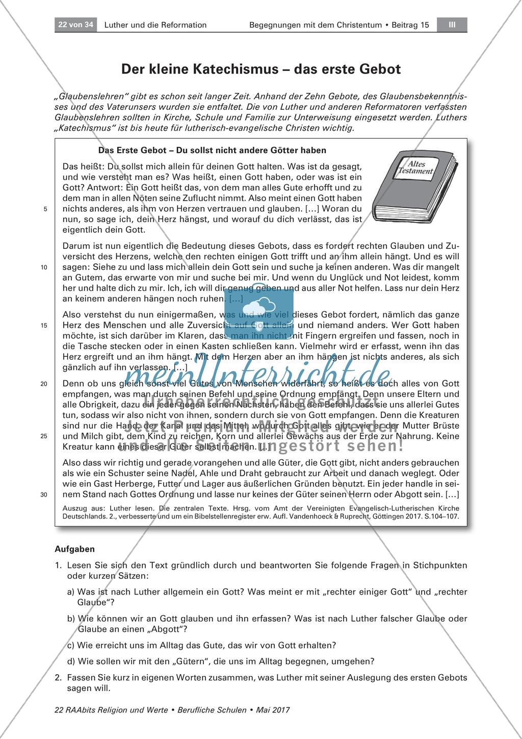 Texte, Medien, Entwicklungen - Bausteine zur Reformation Preview 2