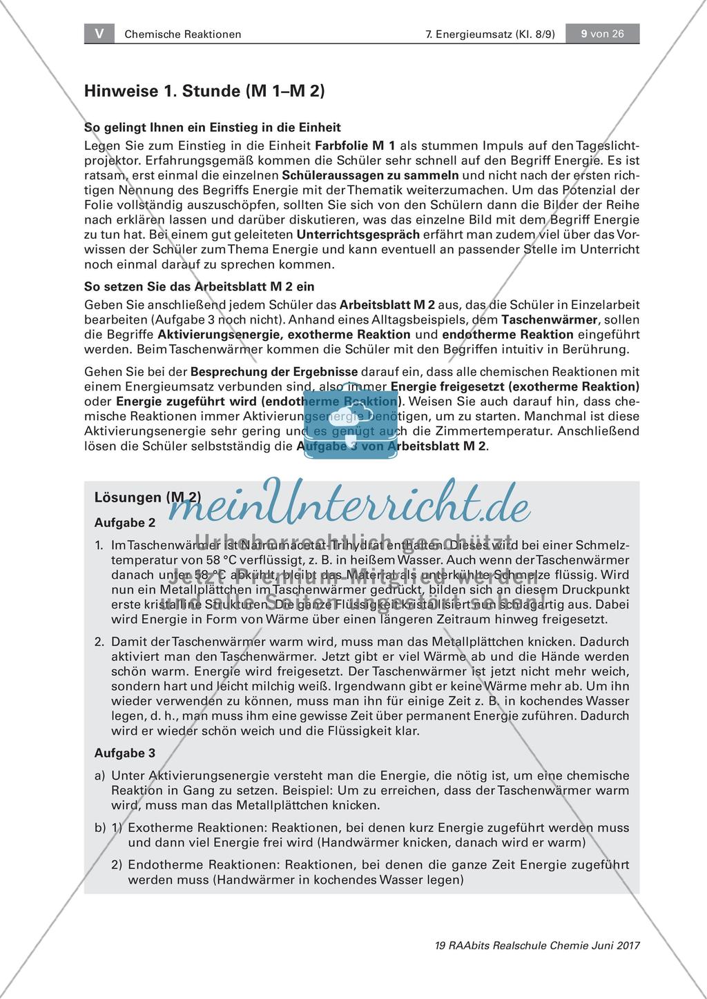 Energieumsatz bei chemischen Reaktionen Preview 3