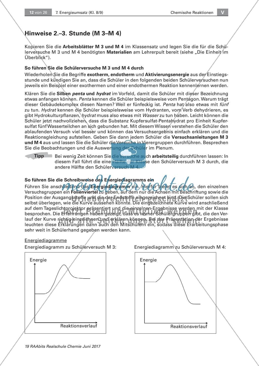 Energieumsatz bei chemischen Reaktionen: endo- und exotherme Reaktionen Preview 3