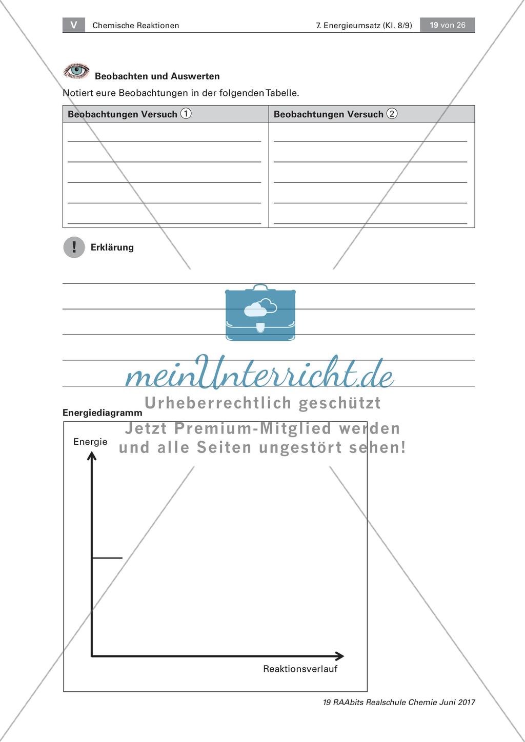 Energieumsatz bei chemischen Reaktionen: Katalysatoren Preview 2