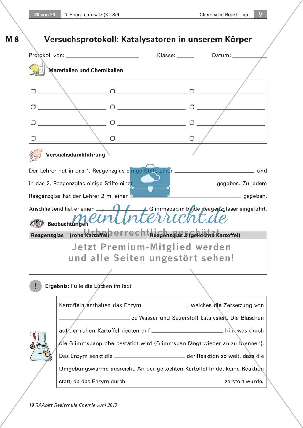 Energieumsatz bei chemischen Reaktionen: Katalysatoren Preview 3