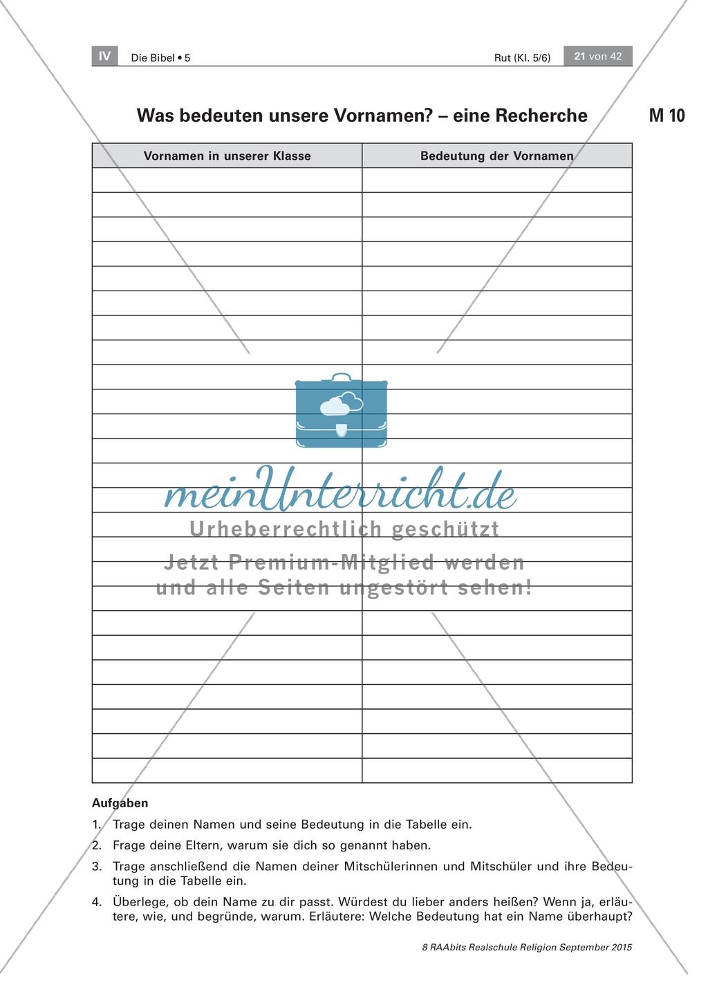 Die Bedeutung der Namen im Buch Rut Preview 1