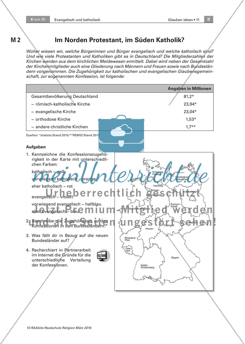 Die Konfessionen - Unterschiede und Gemeinsamkeiten Preview 2