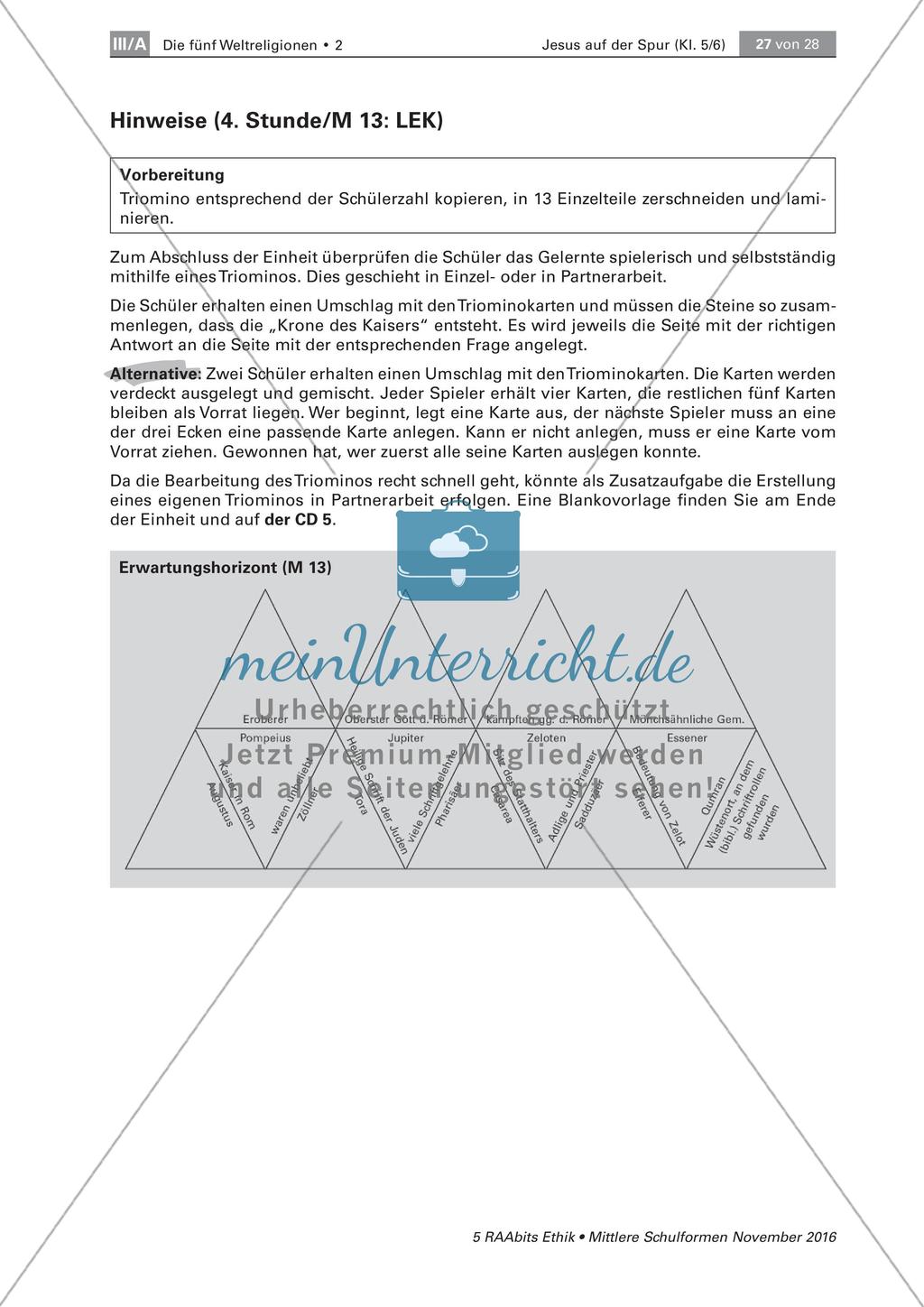 Religiöse Gruppen und Herrschaftsverhältnisse zur Zeit Jesu: Lernerfolgskontrolle Preview 2