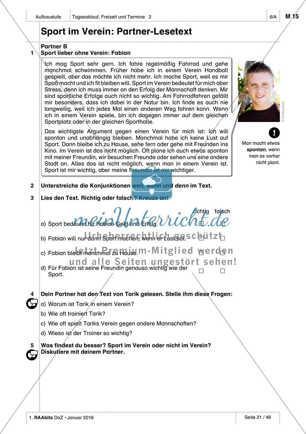 Freizeitaktivitäten und Sportarten: Üben und Anwenden von Wortschatz Preview 10