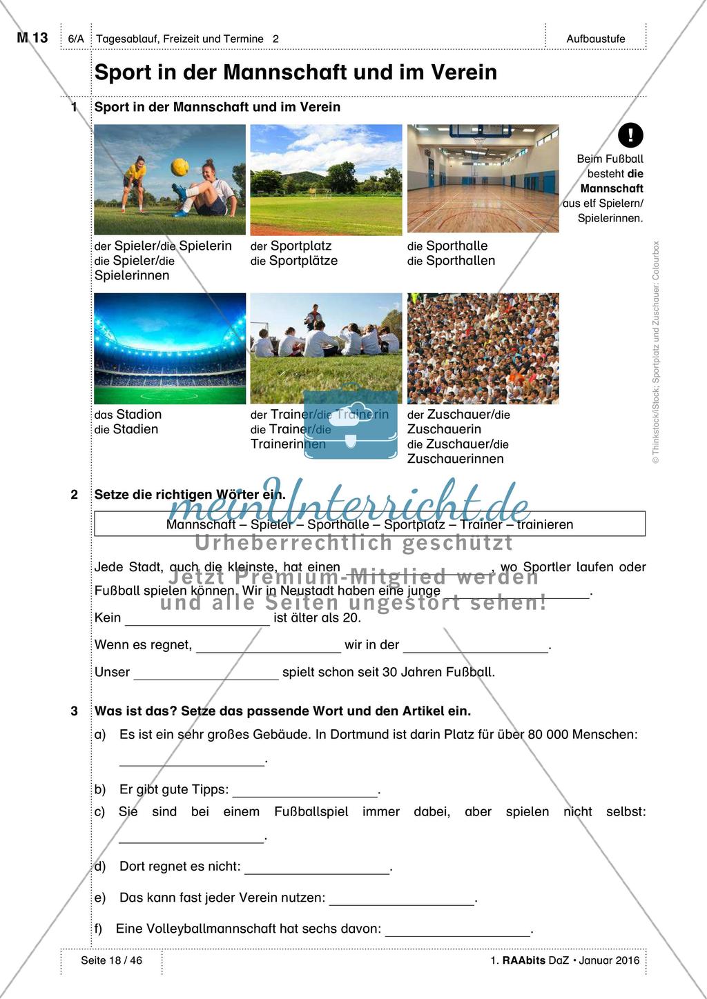Freizeitaktivitäten und Sportarten: Üben und Anwenden von Wortschatz Preview 7