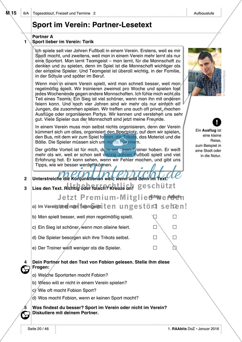 Freizeitaktivitäten und Sportarten: Üben und Anwenden von Wortschatz Preview 9