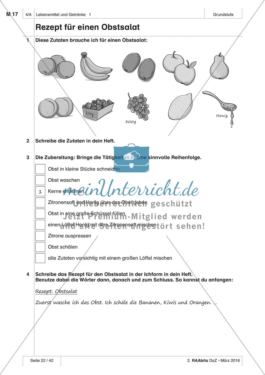 Lebensmittel und Getränke - Anwenden und Üben des Wortschatzes Preview 12