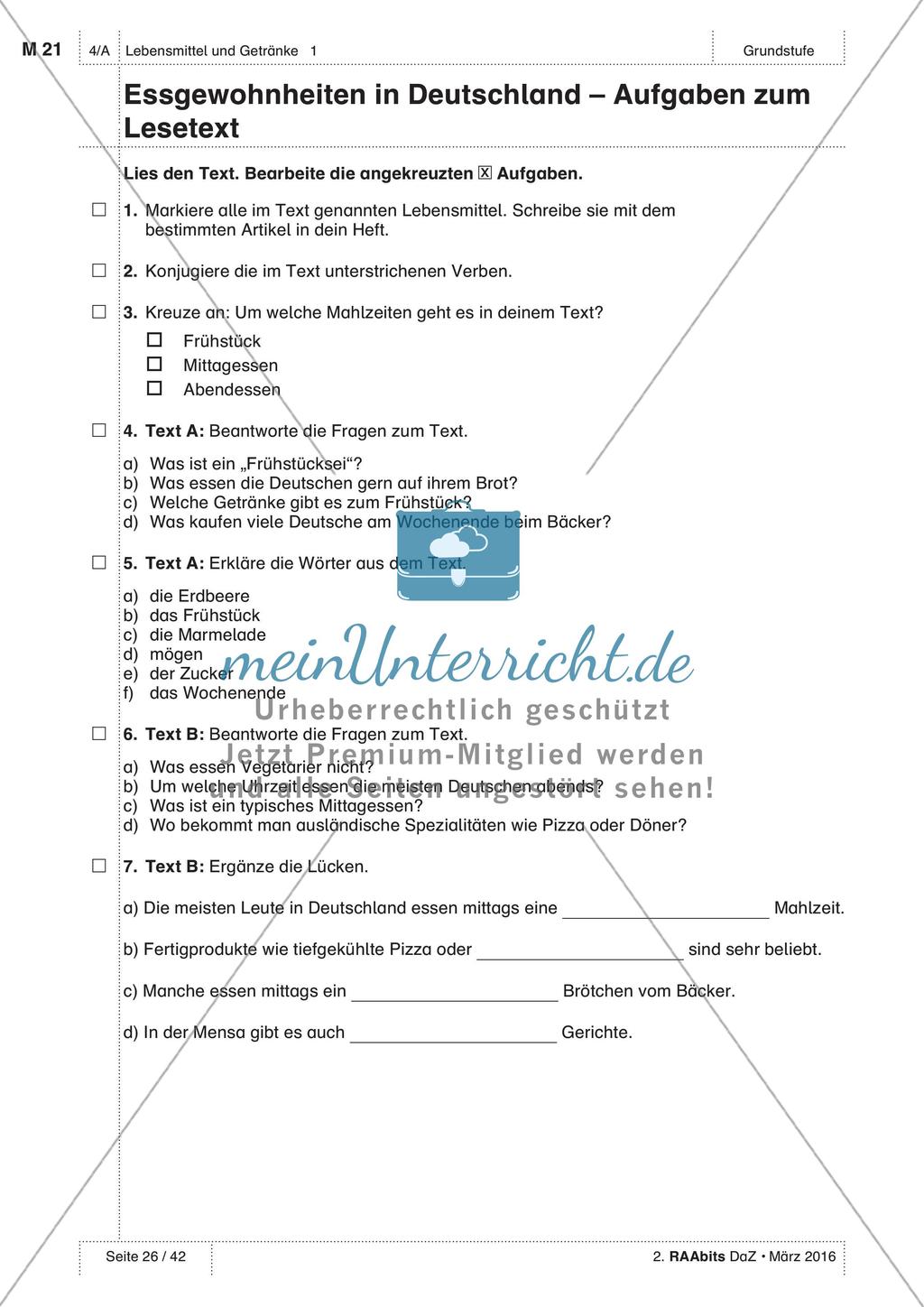 Lebensmittel und Getränke - Anwenden und Üben des Wortschatzes Preview 16