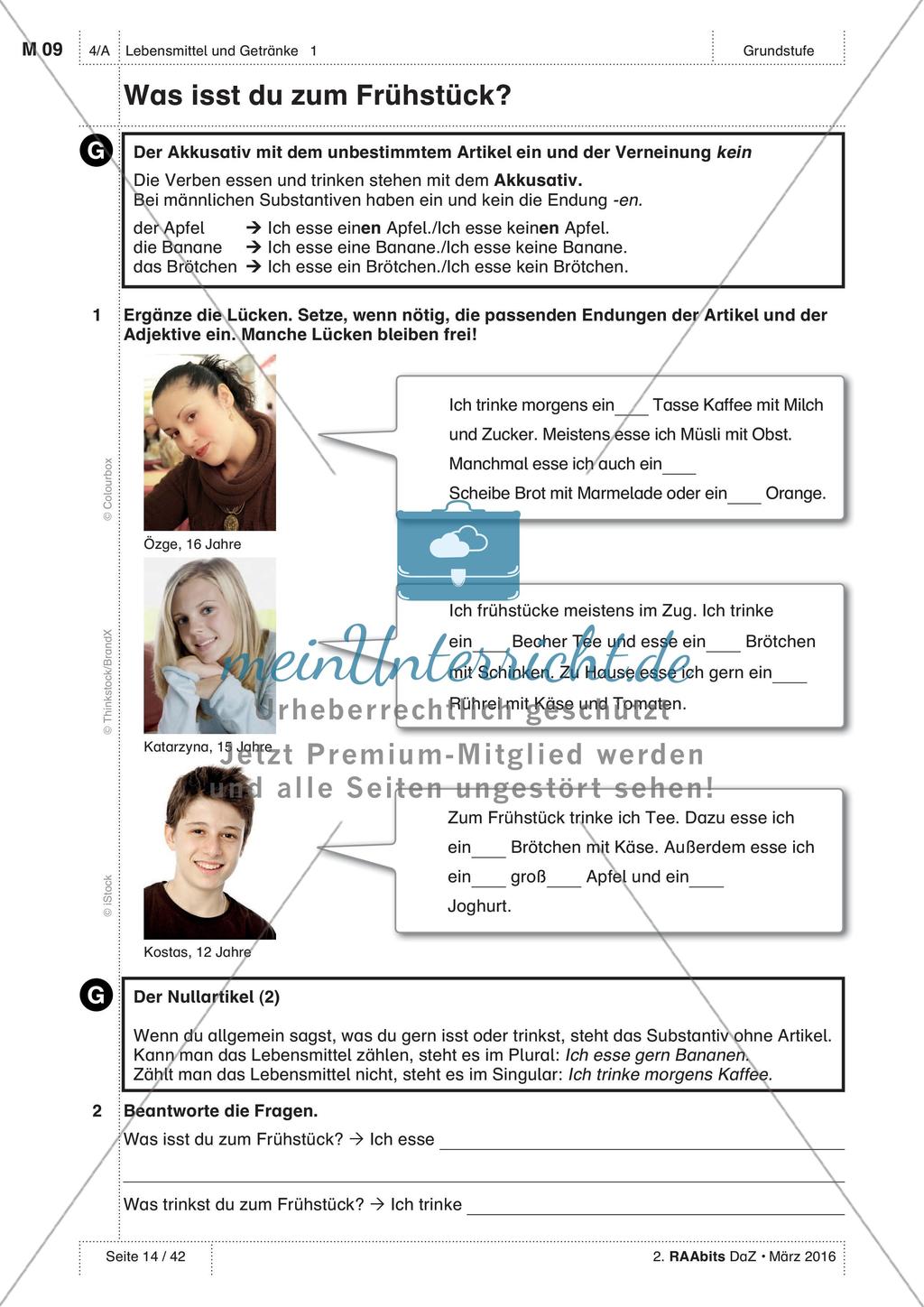 Lebensmittel und Getränke - Anwenden und Üben des Wortschatzes Preview 4