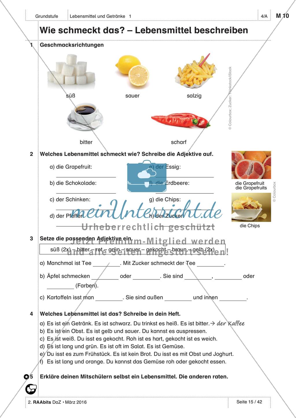 Lebensmittel und Getränke - Anwenden und Üben des Wortschatzes Preview 5