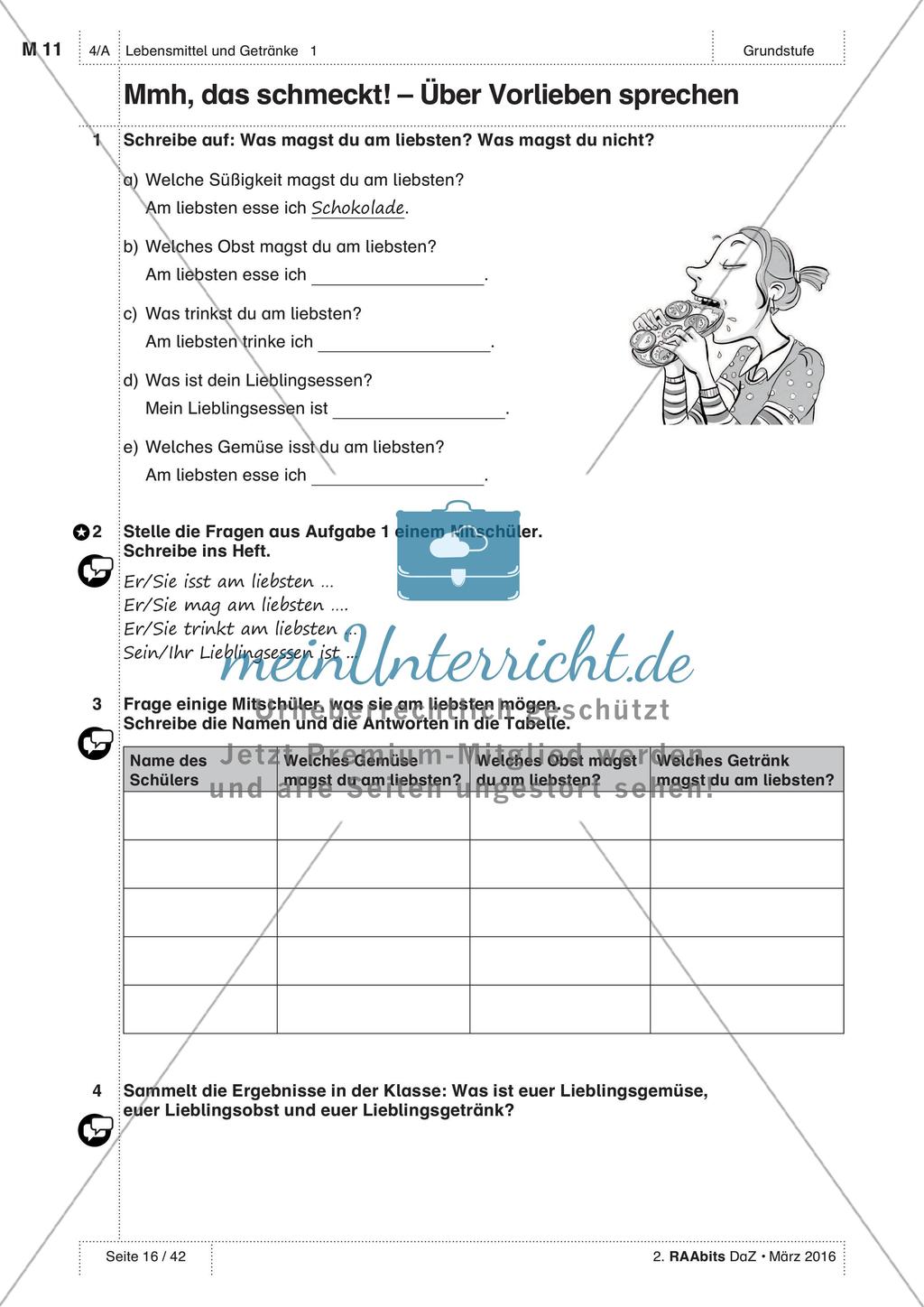 Lebensmittel und Getränke - Anwenden und Üben des Wortschatzes Preview 6