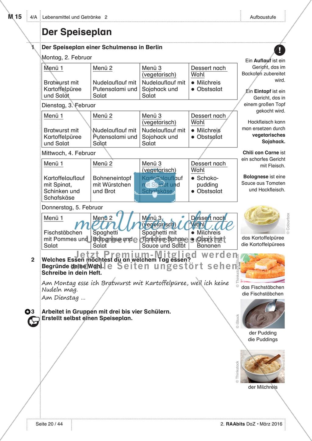 Gemeinsames Essen - Anwenden und Üben des Wortschatzes Preview 10