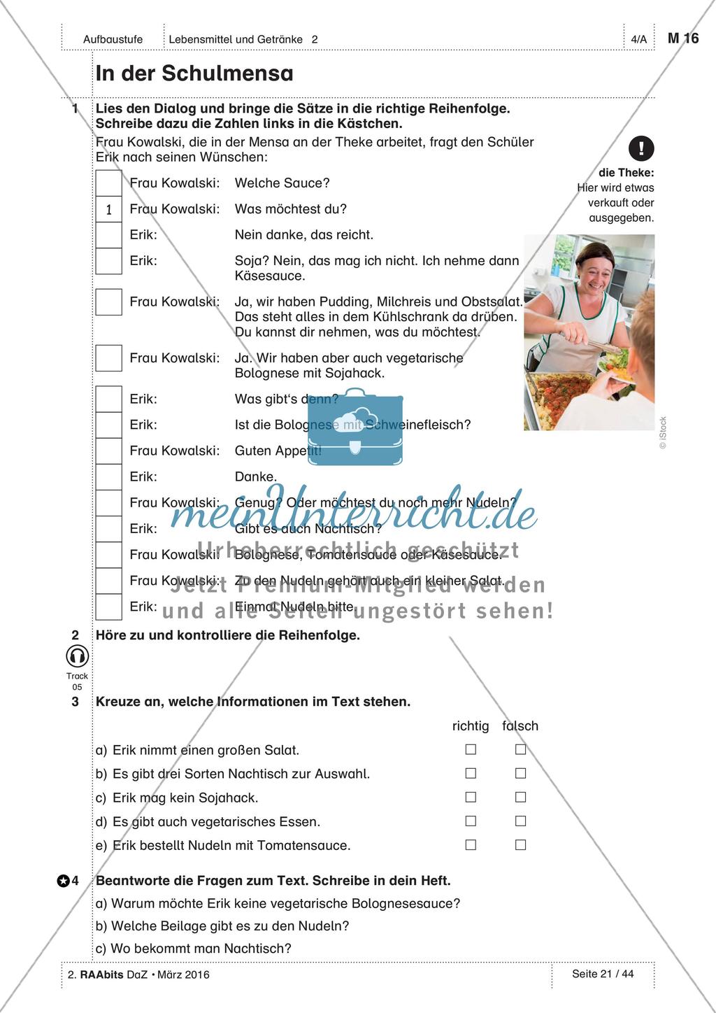 Gemeinsames Essen - Anwenden und Üben des Wortschatzes Preview 11