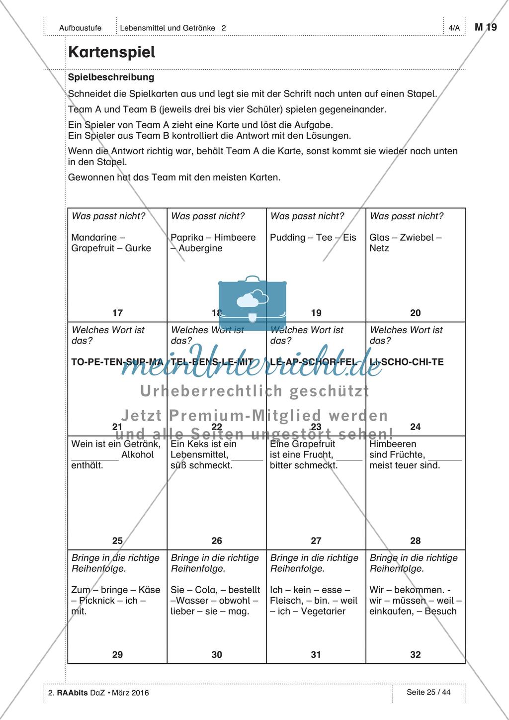 Gemeinsames Essen - Anwenden und Üben des Wortschatzes Preview 15