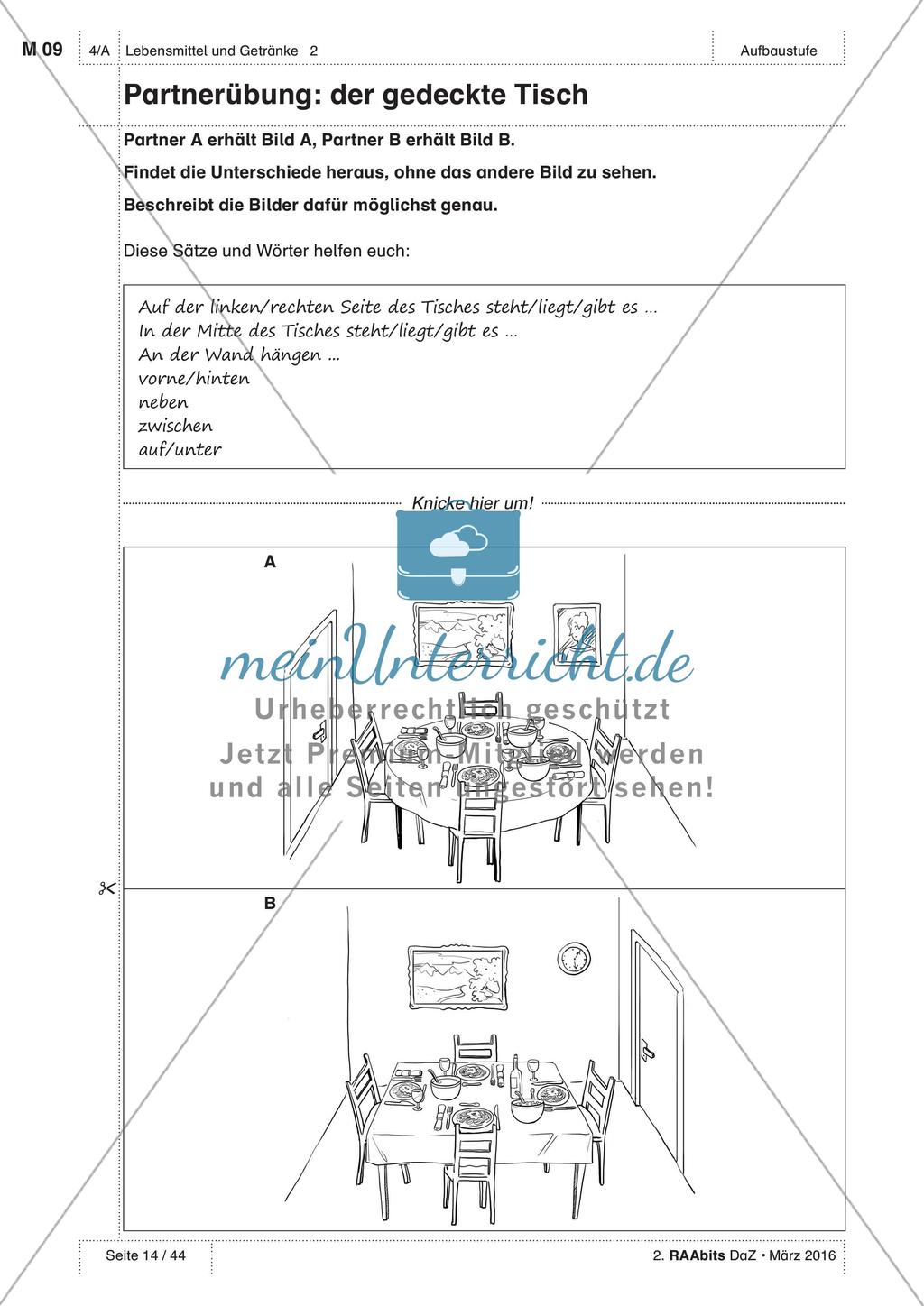 Gemeinsames Essen - Anwenden und Üben des Wortschatzes Preview 4