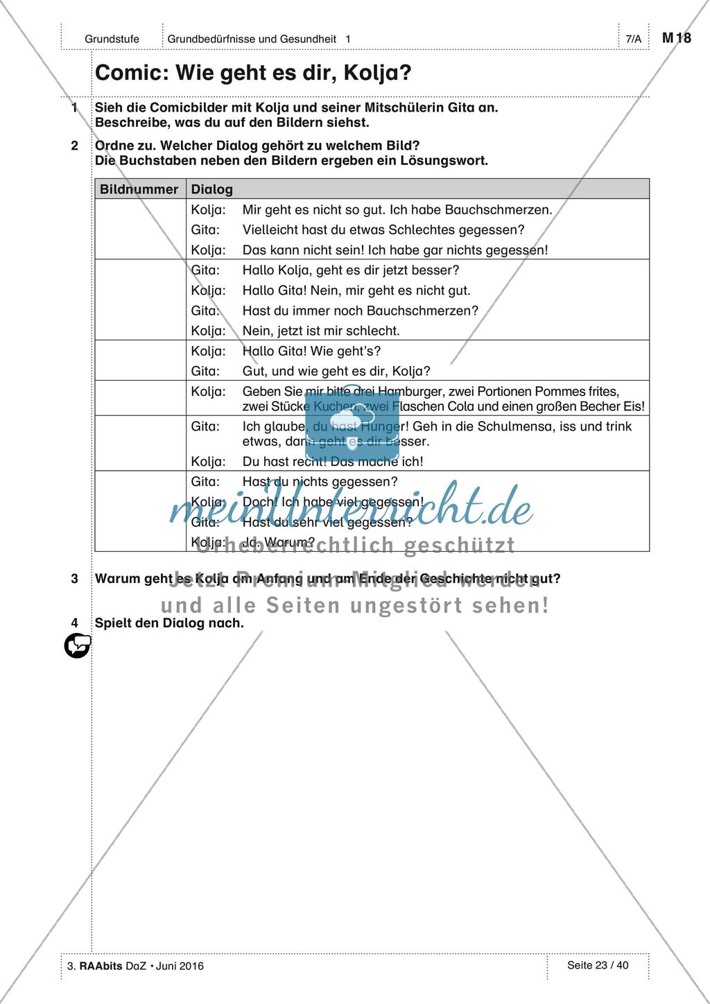 Körperteile und Befinden - Üben und Anwenden des Wortschatzes Preview 12