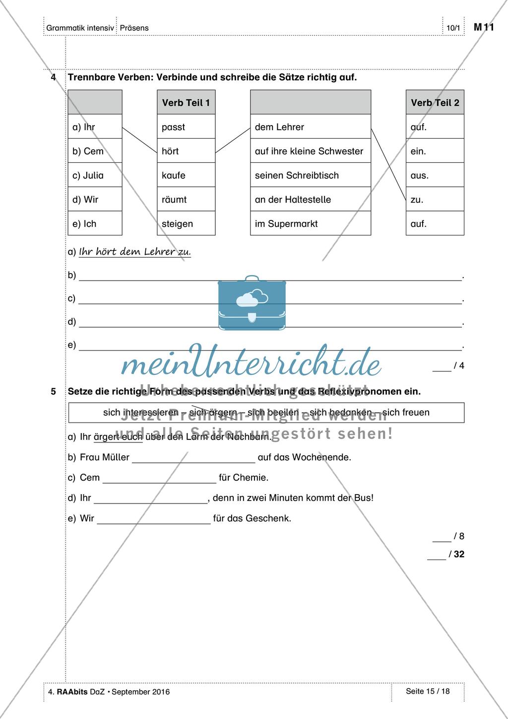 Verben im Präsens - LEK Preview 2