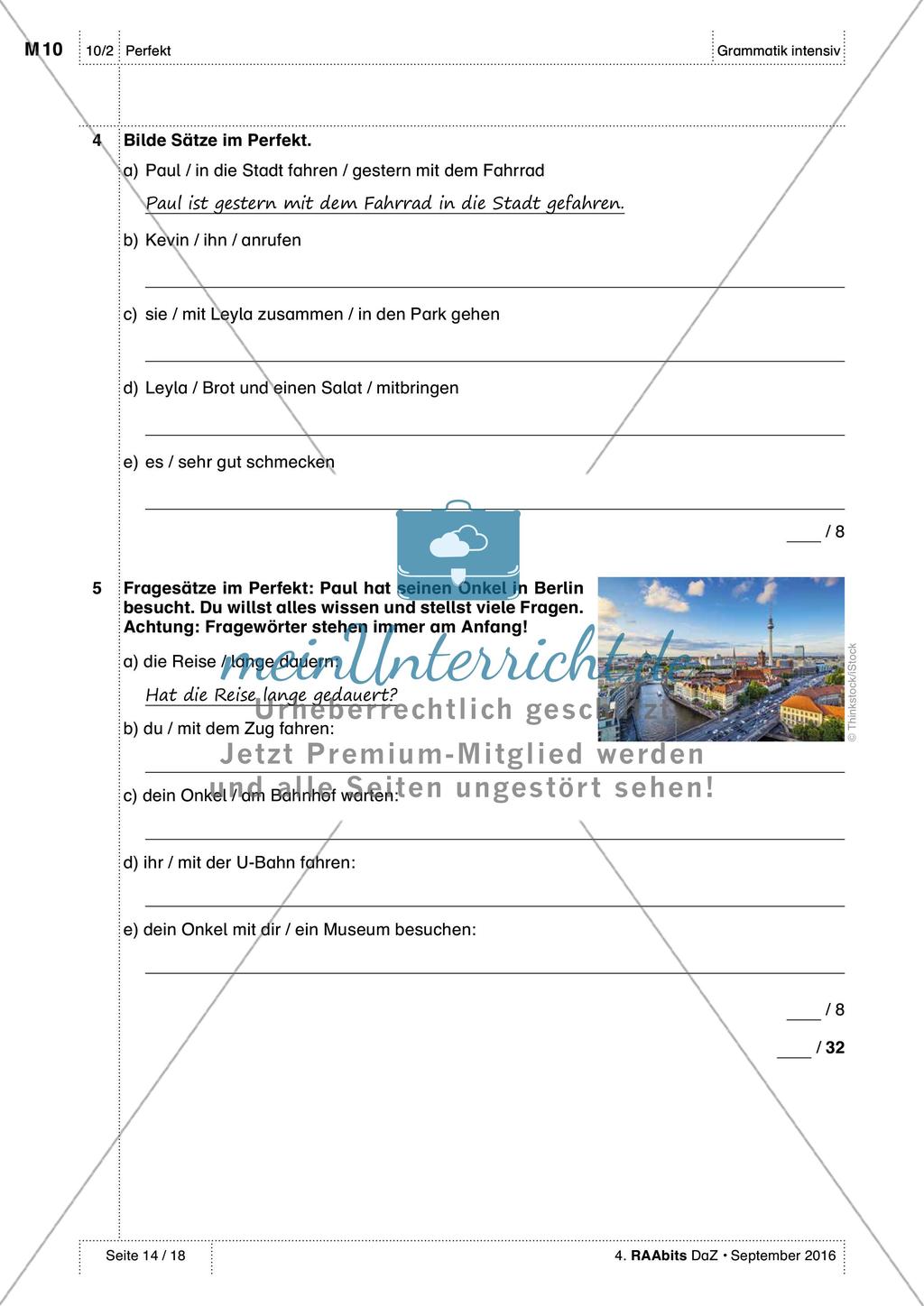 Verben im Perfekt - Test Preview 2