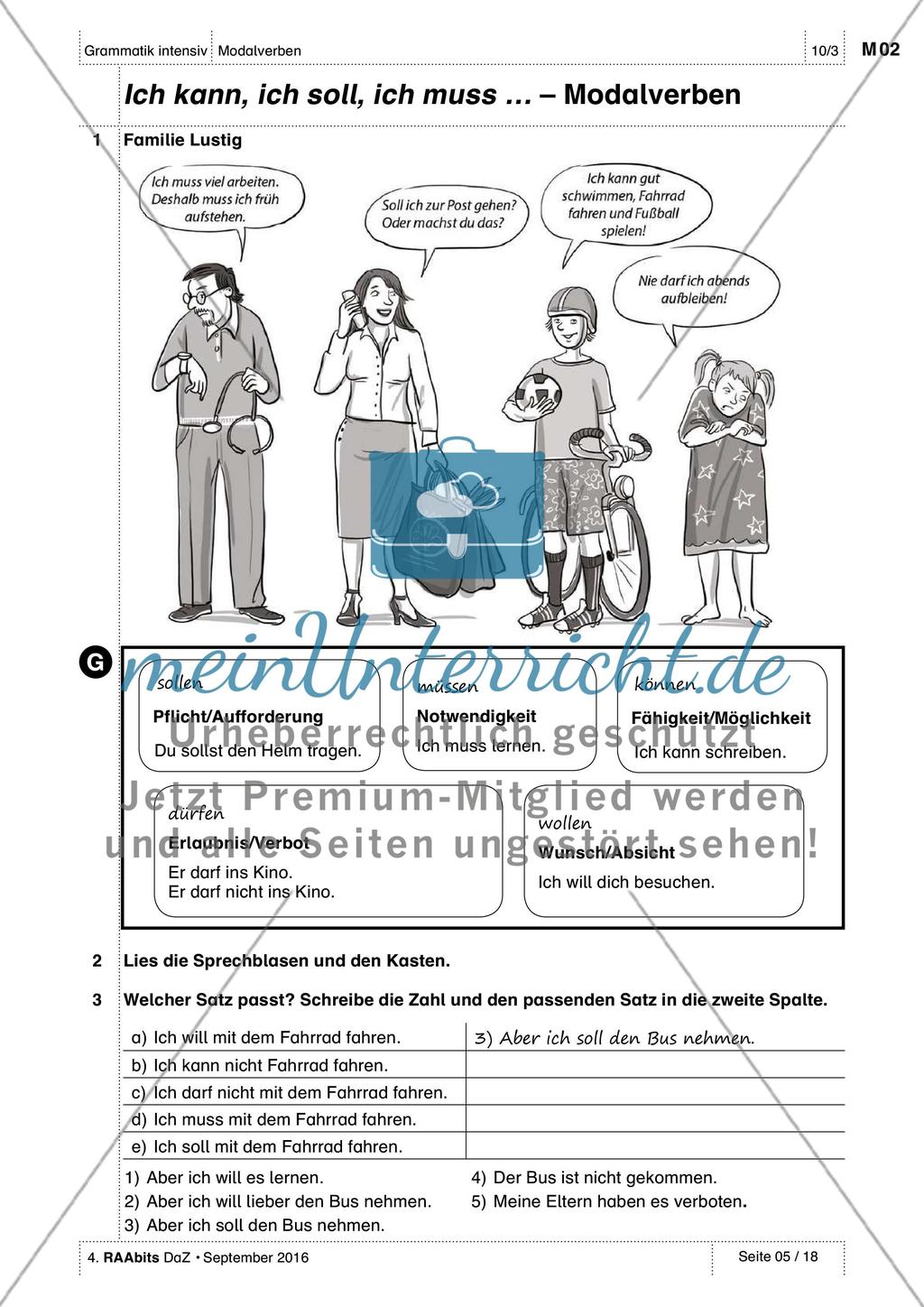 Modalverben - Einführung der Grammatik Preview 2