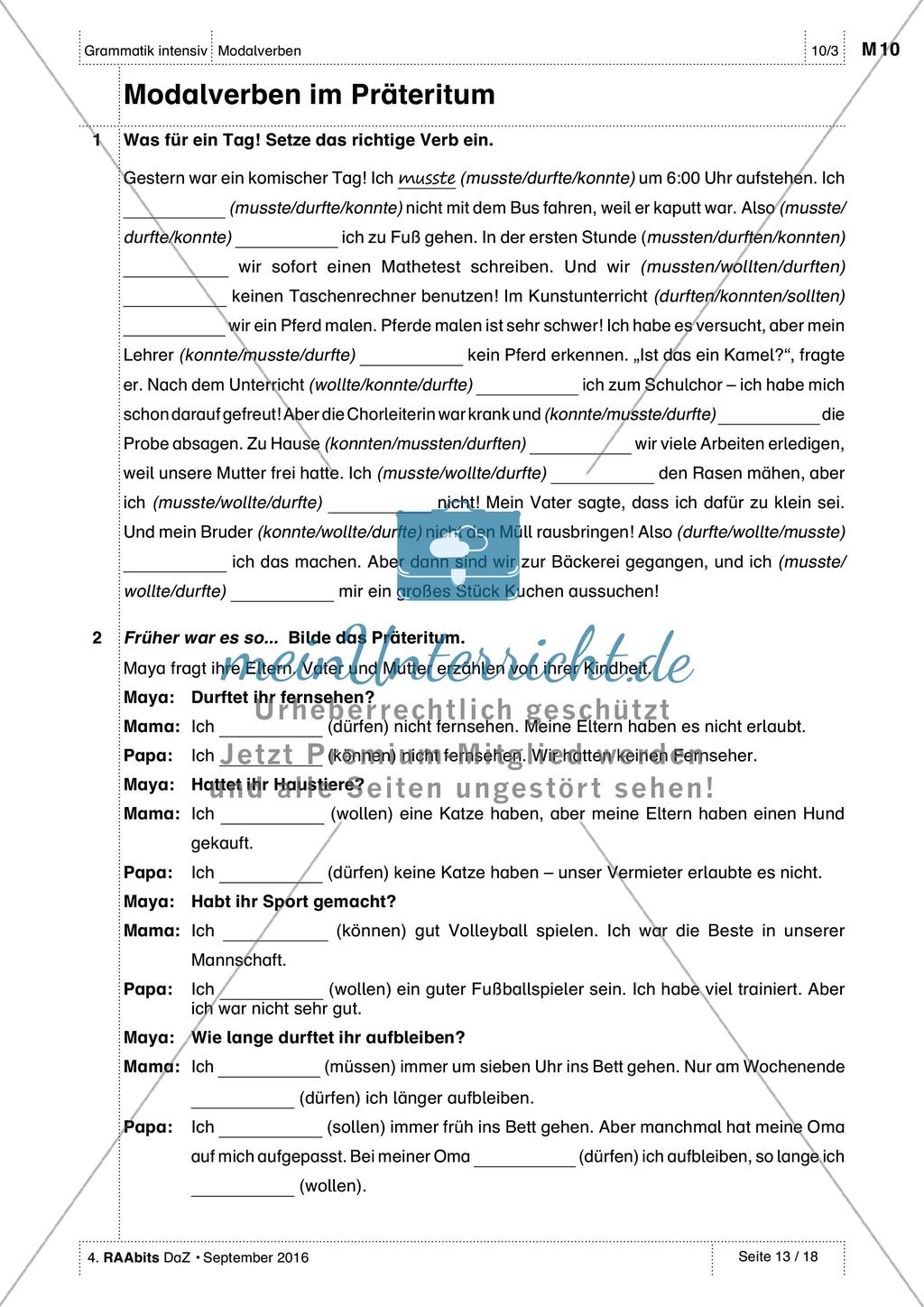 Modalverben - Übungen und Anwendungen Preview 6