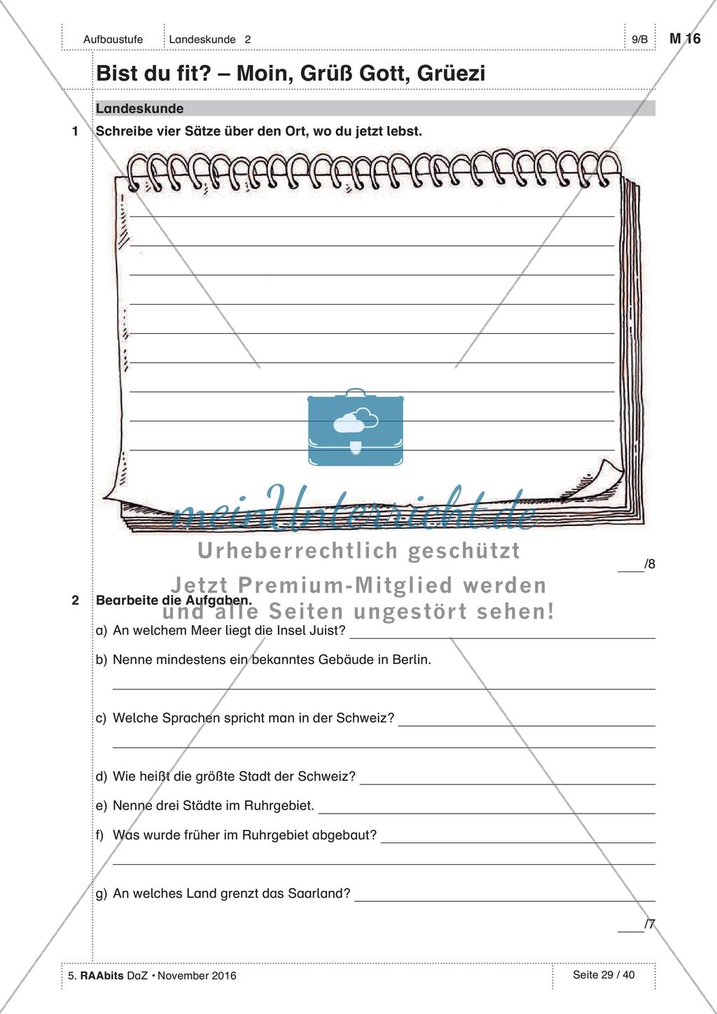 Landeskunde - Test und Selbsteinschätzung Preview 1