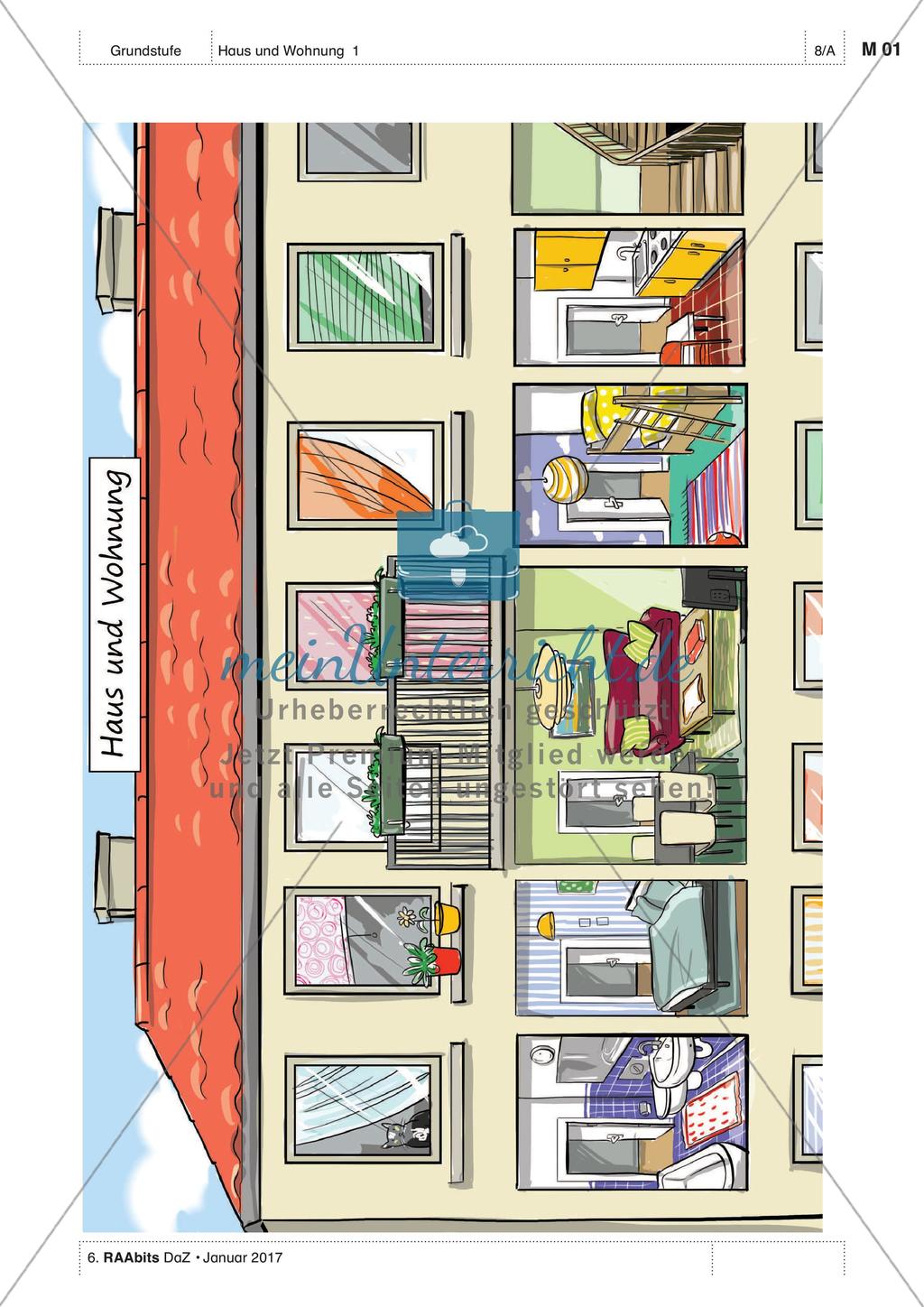 Haus und Wohnung - Einführung des Wortschatzes Preview 1