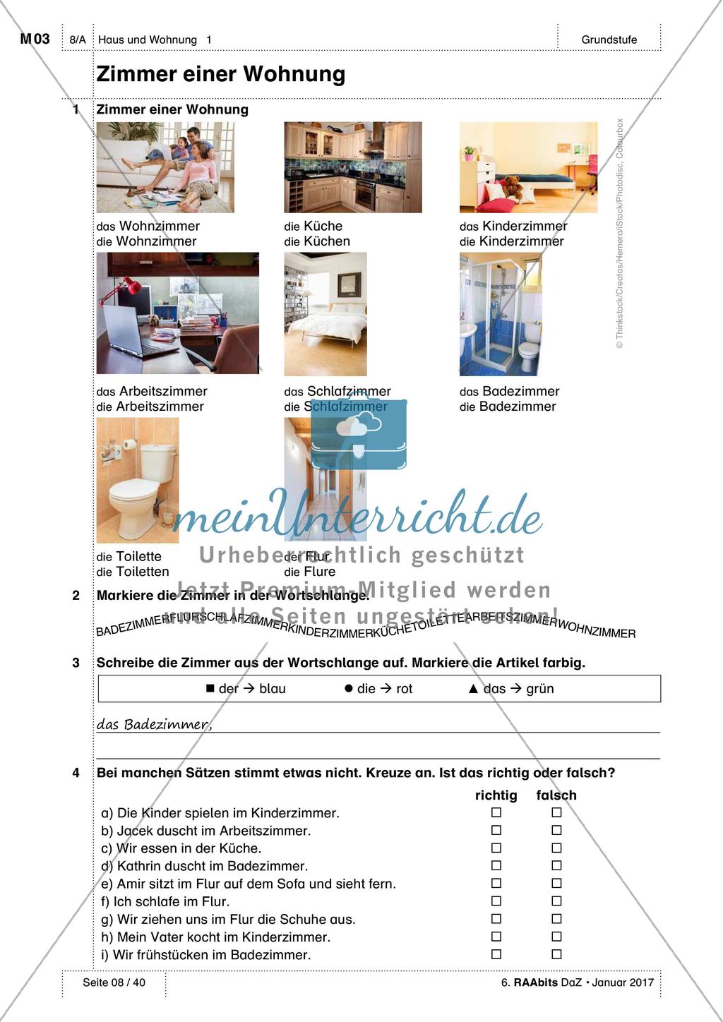Haus und Wohnung - Einführung des Wortschatzes Preview 3