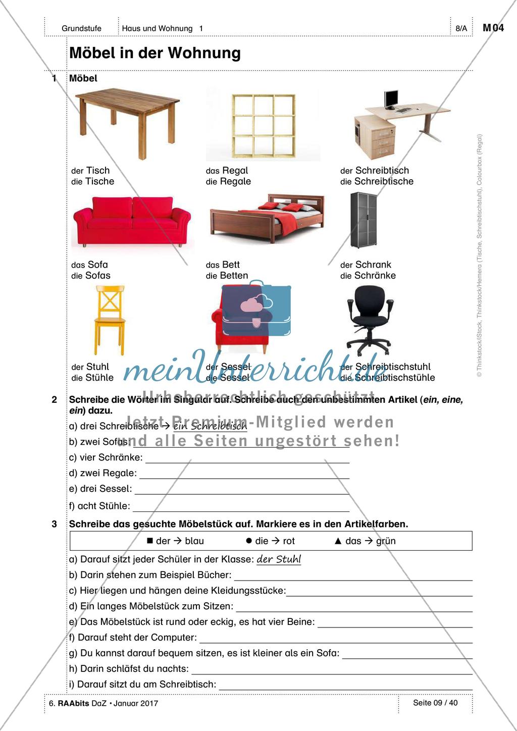 Haus und Wohnung - Einführung des Wortschatzes Preview 4