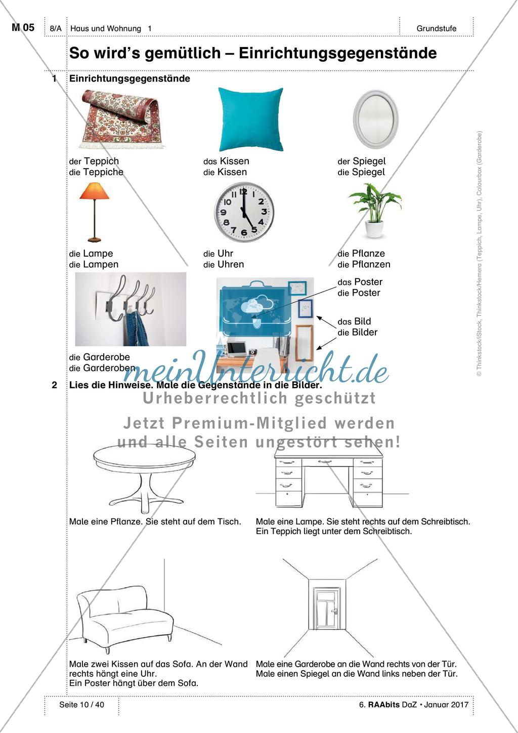 Haus und Wohnung - Einführung des Wortschatzes Preview 5
