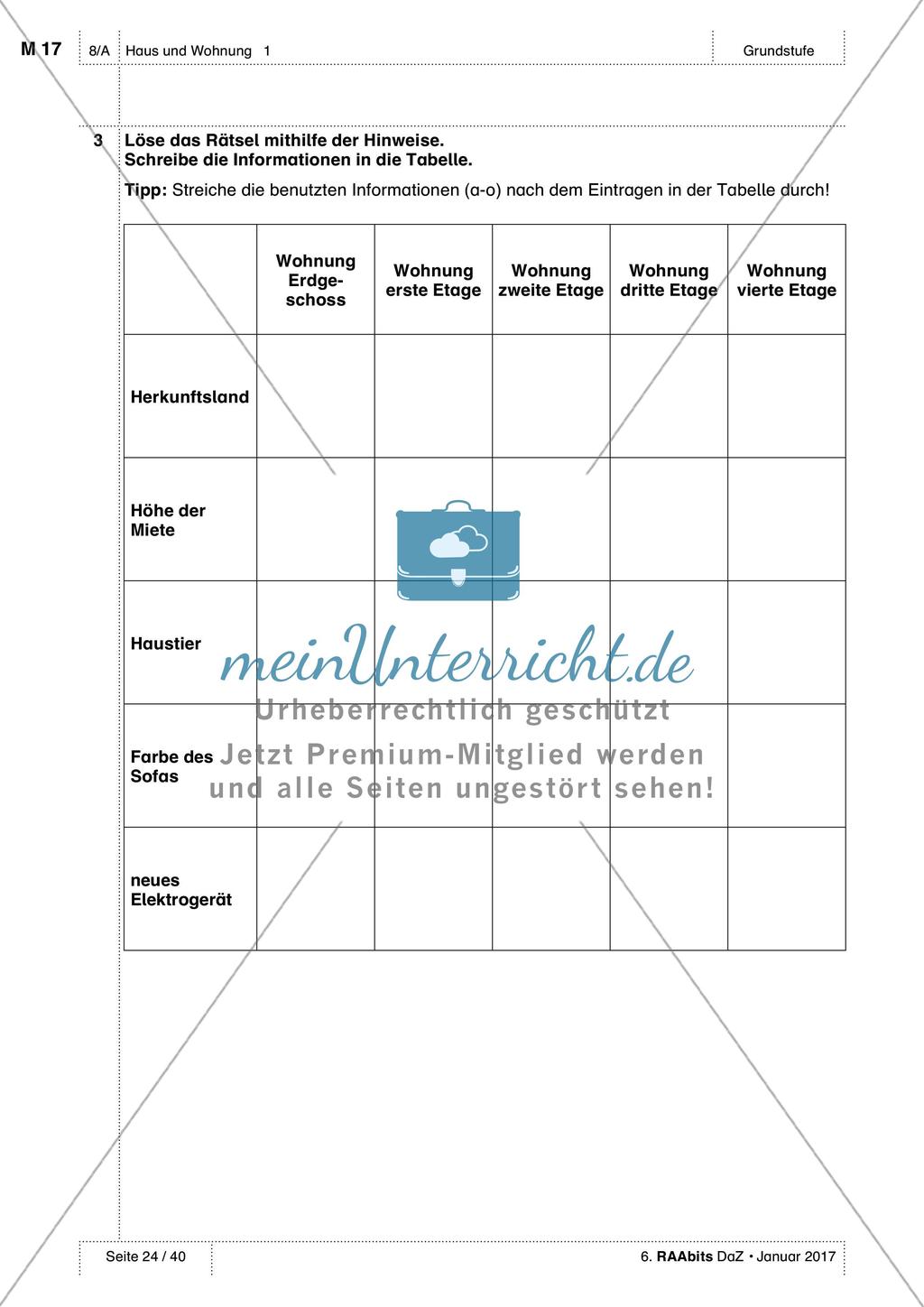 Haus und Wohnung - Anwenden und Üben des Wortschatzes Preview 12
